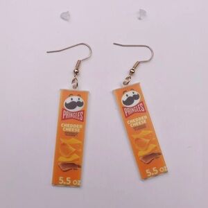 Chips Cheddar Cheese Themed - Fun Party Costume Design - Hook Earrings